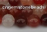 CRH603 15.5 inches 10mm round red rabbit hair quartz beads