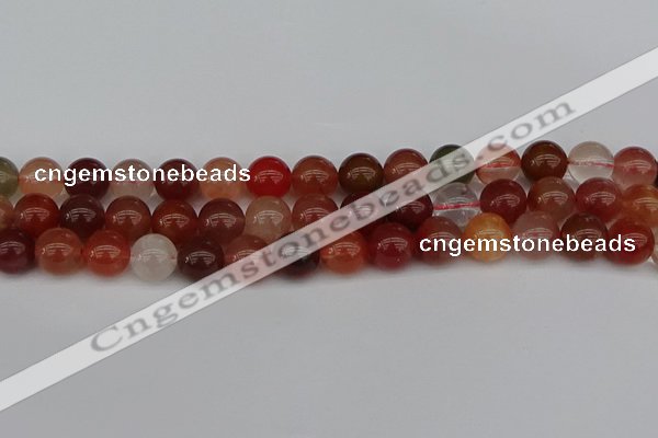 CRH603 15.5 inches 10mm round red rabbit hair quartz beads