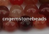 CRH604 15.5 inches 12mm round red rabbit hair quartz beads