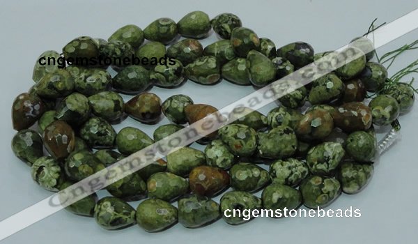 CRH65 15.5 inches 15*20mm faceted teardrop rhyolite beads wholesale