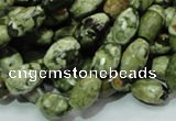 CRH66 15.5 inches 7*11mm faceted rice rhyolite beads wholesale