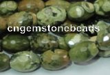 CRH68 15.5 inches 10*15mm faceted rice rhyolite beads wholesale