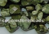 CRH73 15.5 inches 12*12mm faceted rhombic rhyolite beads wholesale