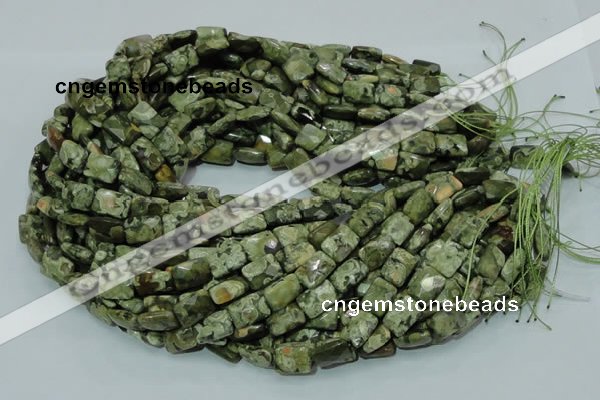 CRH78 15.5 inches 10*14mm faceted rectangle rhyolite beads wholesale