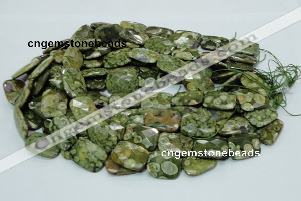 CRH80 15.5 inches 15*20mm faceted rectangle rhyolite beads wholesale