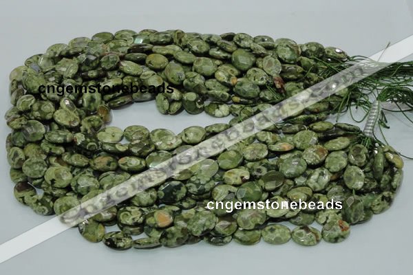 CRH89 15.5 inches 10*14mm faceted oval rhyolite beads wholesale