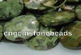 CRH92 15.5 inches 18*25mm faceted oval rhyolite beads wholesale