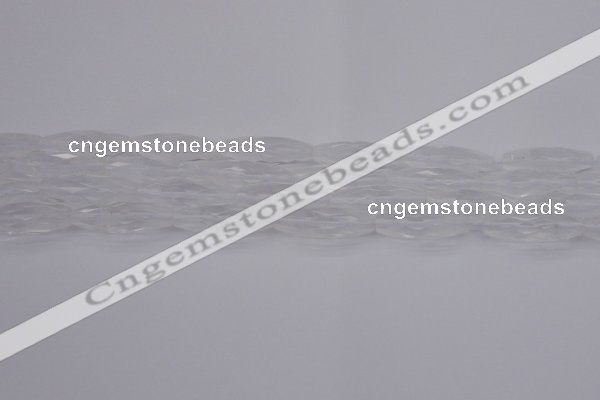 CRI01 15.5 inches 10*30mm faceted rice white crystal beads wholesale