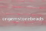 CRI02 15.5 inches 10*30mm faceted rice rose quartz beads wholesale