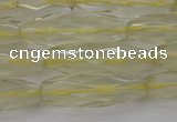 CRI03 15.5 inches 10*30mm faceted rice lemon quartz beads wholesale