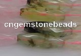 CRI08 15.5 inches 10*30mm faceted rice mixed quartz beads