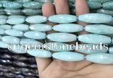 CRI110 15.5 inches 10*30mm faceted rice amazonite gemstone beads