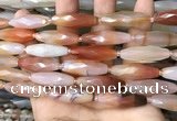 CRI126 15.5 inches 10*30mm faceted rice red agate gemstone beads