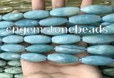 CRI146 15.5 inches 10*30mm faceted rice amazonite beads