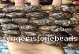 CRI150 15.5 inches 10*30mm faceted rice opal gemstone beads