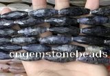 CRI152 15.5 inches 10*30mm faceted rice iolite gemstone beads