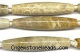 CRI168 15 inches 9*45mm rice chrysanthemum agate beads