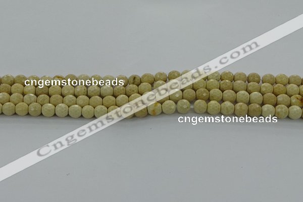 CRI210 15.5 inches 4mm faceted round riverstone beads wholesale