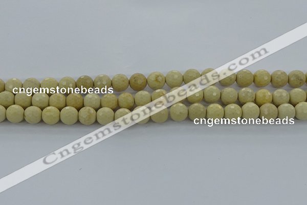 CRI212 15.5 inches 8mm faceted round riverstone beads wholesale