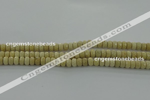 CRI221 15.5 inches 5*8mm faceted rondelle riverstone beads