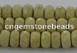 CRI222 15.5 inches 6*10mm faceted rondelle riverstone beads