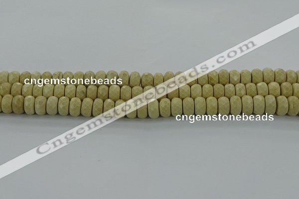 CRI222 15.5 inches 6*10mm faceted rondelle riverstone beads