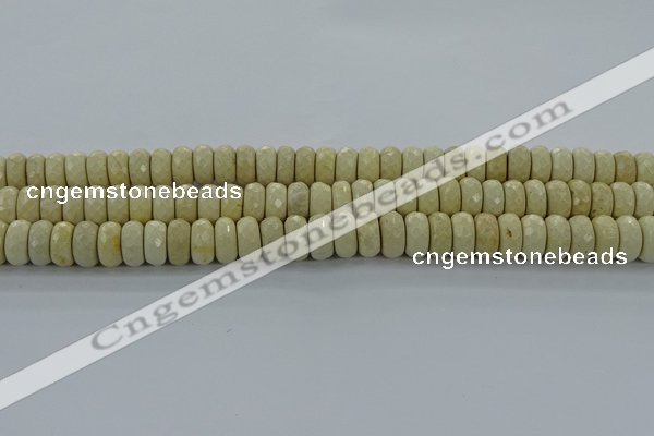 CRI223 15.5 inches 8*12mm faceted rondelle riverstone beads