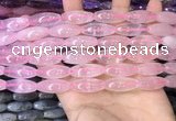 CRI300 15.5 inches 10*25mm rice rose quartz gemstone beads