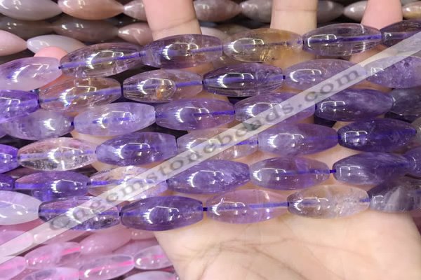 CRI301 15.5 inches 10*25mm rice ametrine gemstone beads wholesale