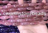 CRI303 15.5 inches 10*25mm rice strawberry quartz beads wholesale