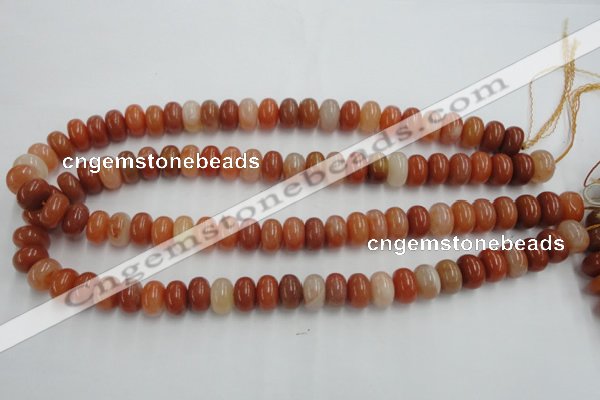 CRJ204 15 inches 7*12mm rondelle natural red jade beads