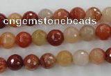 CRJ252 15.5 inches 8mm faceted round red jade gemstone beads