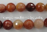 CRJ254 15.5 inches 12mm faceted round red jade gemstone beads