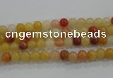 CRJ410 15.5 inches 4mm round red & yellow jade beads wholesale