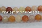 CRJ413 15.5 inches 8mm round red & yellow jade beads wholesale
