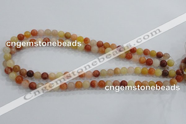 CRJ413 15.5 inches 8mm round red & yellow jade beads wholesale