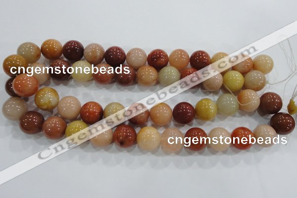 CRJ417 15.5 inches 16mm round red & yellow jade beads wholesale