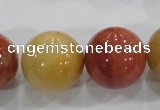 CRJ419 15.5 inches 20mm round red & yellow jade beads wholesale