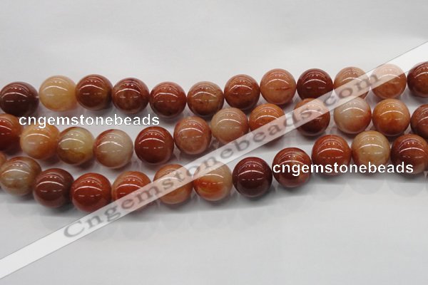 CRJ505 15.5 inches 14mm round red jade gemstone beads