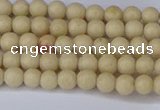 CRJ600 15.5 inches 4mm round white fossil jasper beads wholesale