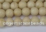 CRJ601 15.5 inches 6mm round white fossil jasper beads wholesale