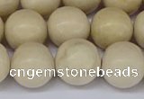 CRJ605 15.5 inches 14mm round white fossil jasper beads wholesale