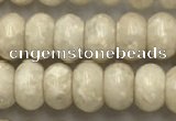 CRJ632 15.5 inches 4*6mm rondelle white fossil jasper beads wholeasle