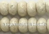 CRJ633 15.5 inches 5*8mm rondelle white fossil jasper beads wholeasle