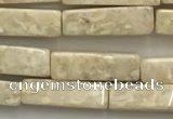 CRJ636 15.5 inches 4*13mm cuboid white fossil jasper beads wholeasle