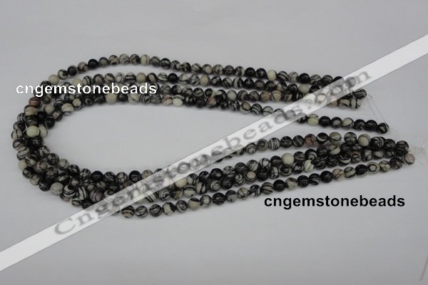 CRO10 15.5 inches 6mm round black water jasper beads wholesale