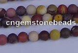 CRO1000 15.5 inches 4mm round matte mookaite gemstone beads