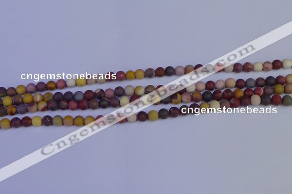 CRO1000 15.5 inches 4mm round matte mookaite gemstone beads