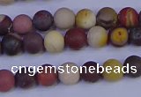 CRO1001 15.5 inches 6mm round matte mookaite gemstone beads