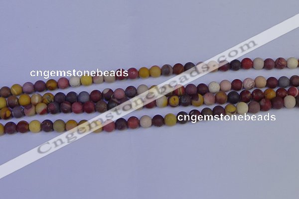 CRO1001 15.5 inches 6mm round matte mookaite gemstone beads